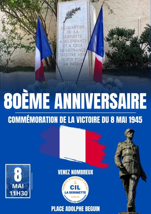 Affiche commémoration de la victoire du 8 mai 1945